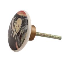 The Scream Painting Multicolor Cabinet Knob